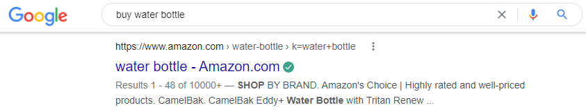 amazon water bottle serp